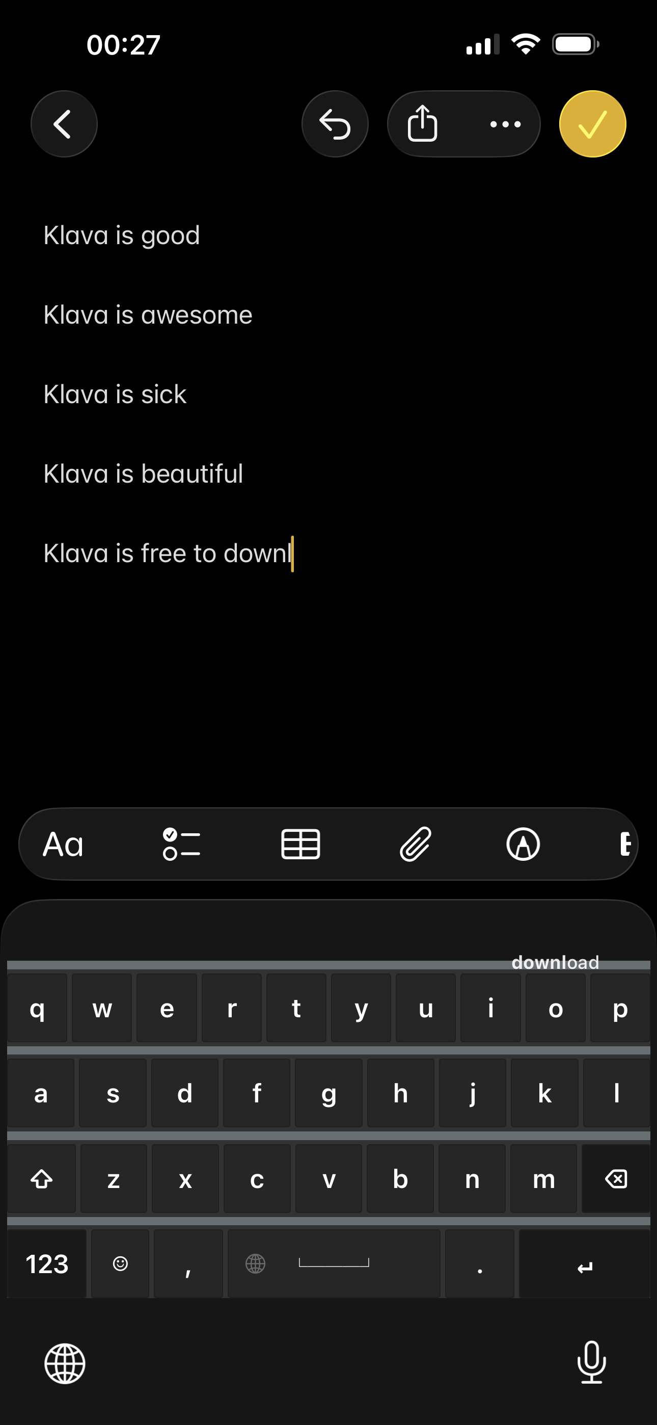 Klava Keyboard Demo